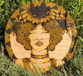 Plateau décoratif | La femme aux tournesols