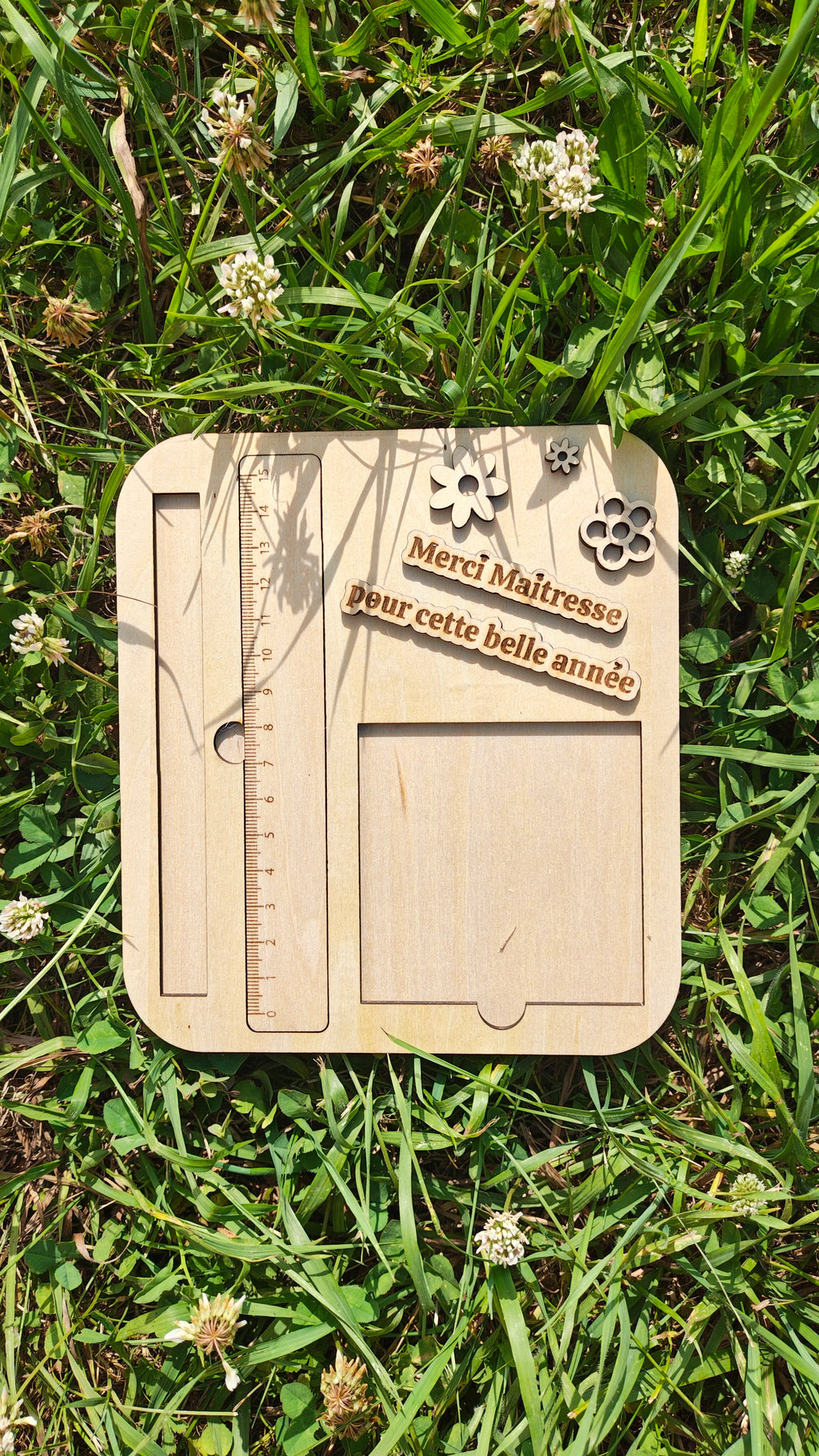 Set de bureau personnalisé en bois — Cadeau maîtresse/ atsem/ nounou & autres