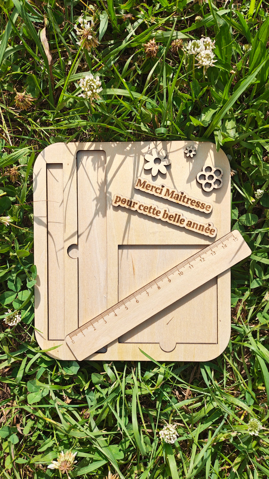 Set de bureau personnalisé en bois — Cadeau maîtresse/ atsem/ nounou & autres